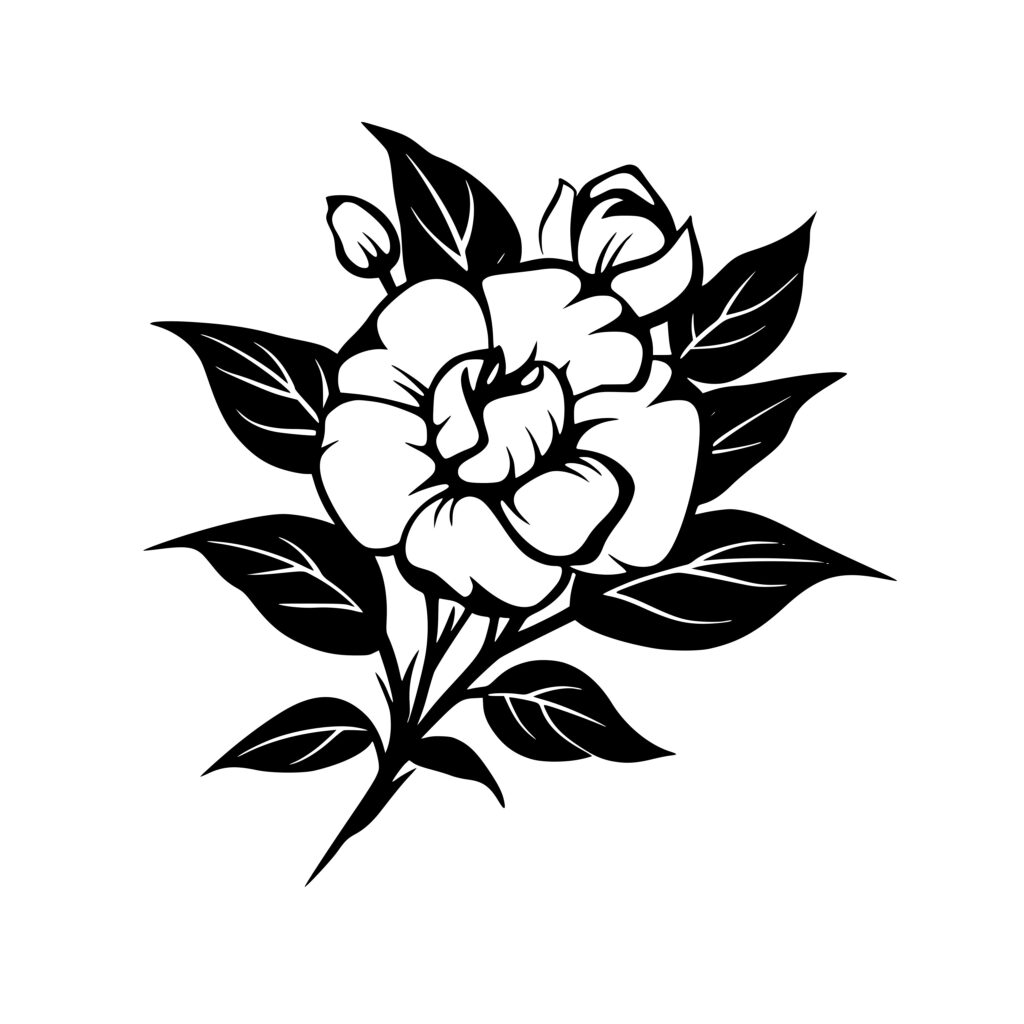 Gardenia Bloom SVG File for Cricut, Silhouette, Laser Machines