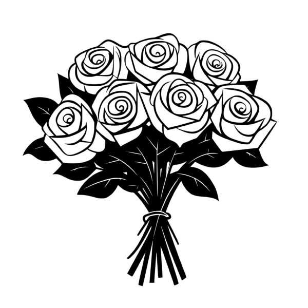 Rose SVG PNG DXF - Rose Clip Art