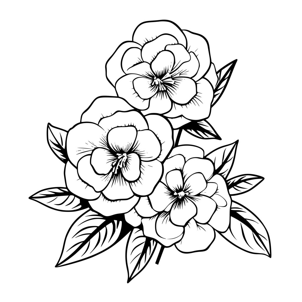 Instant Download SVG/PNG/DXF: Elegant Camellia Arrangement for Cricut