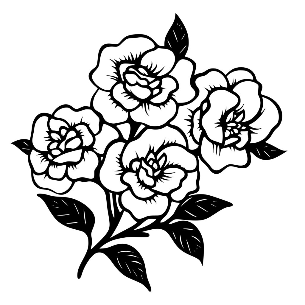 Cricut, Silhouette, xTool, Glowforge Image: Camellia Beauty for Instant ...