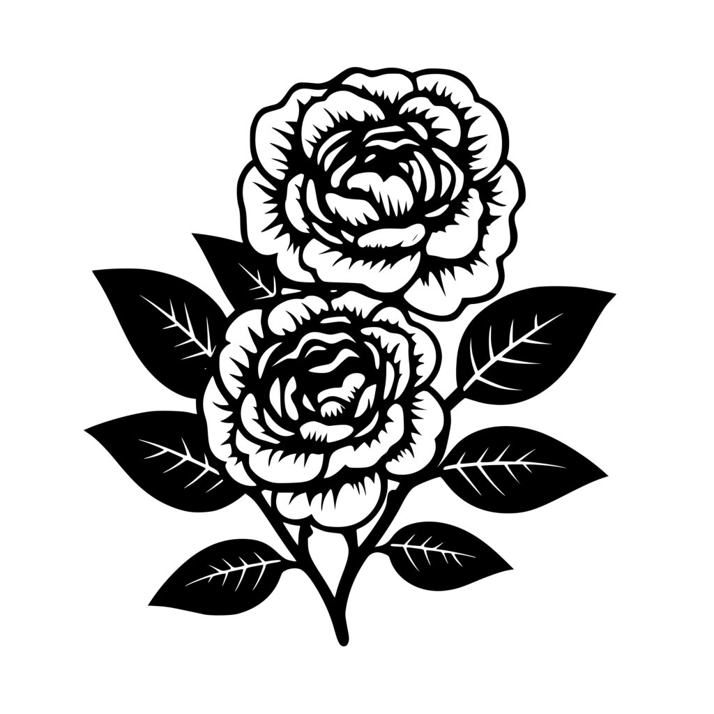 Camellia Flowers SVG File: Instant Download for Cricut, Silhouette, Laser