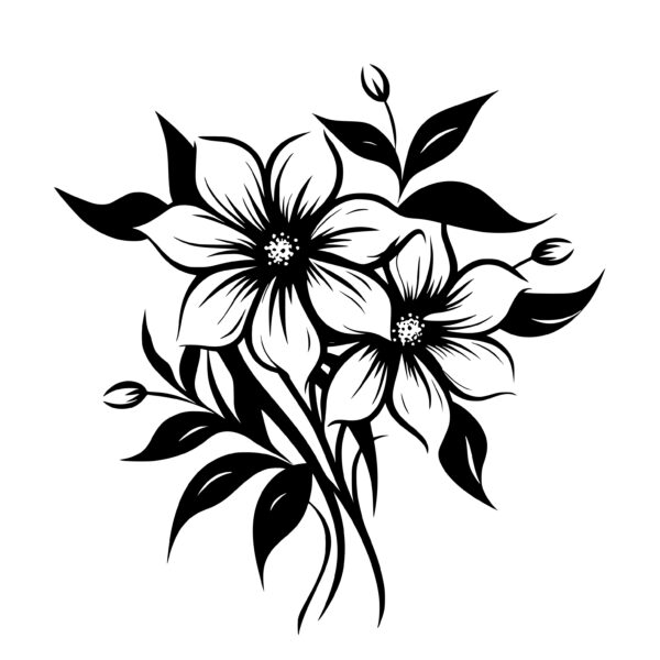 Instant Download: Beautiful Clematis Flowers SVG/PNG/DXF Files for ...