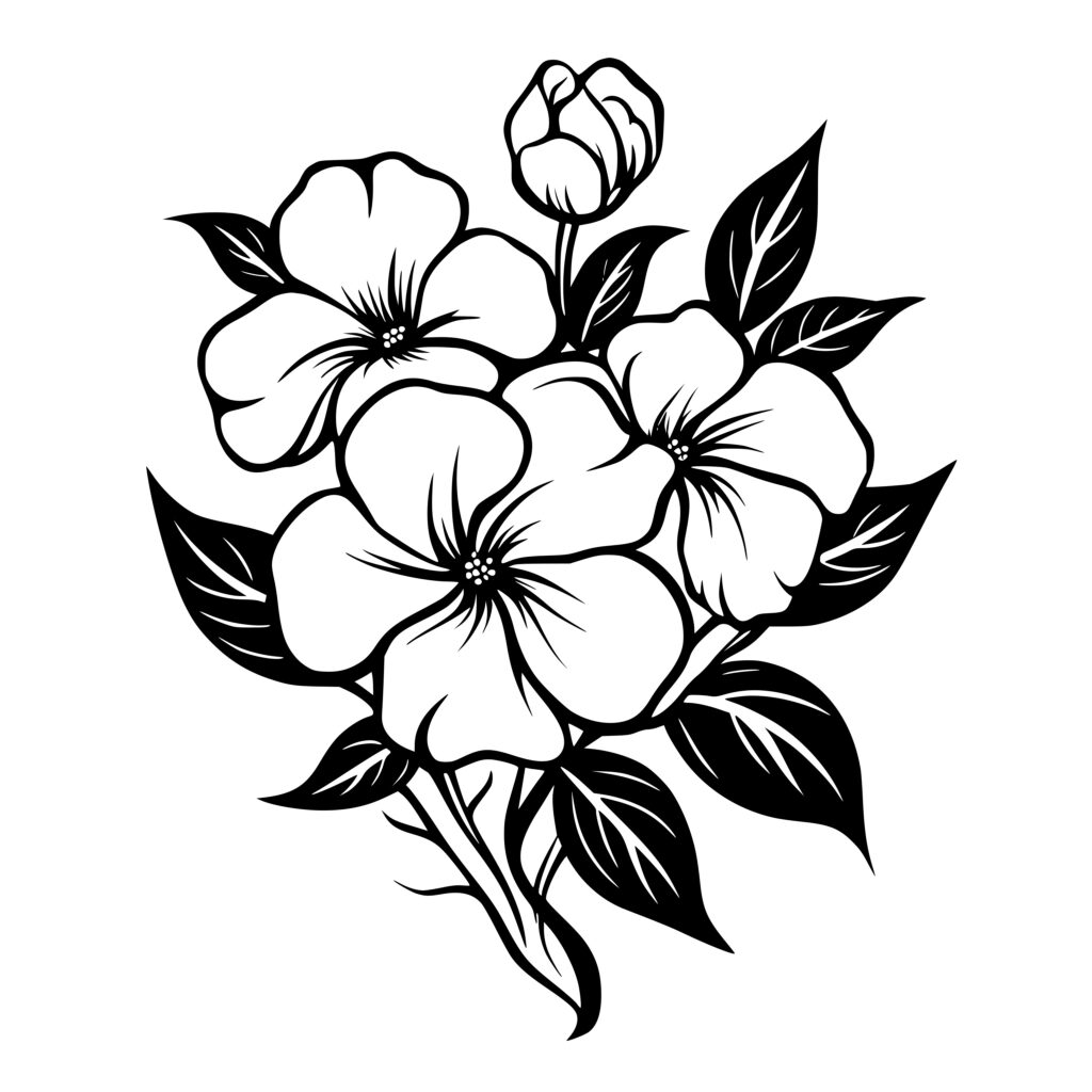 Instant Download Gardenia Flowers SVG PNG DXF Files for Cricut