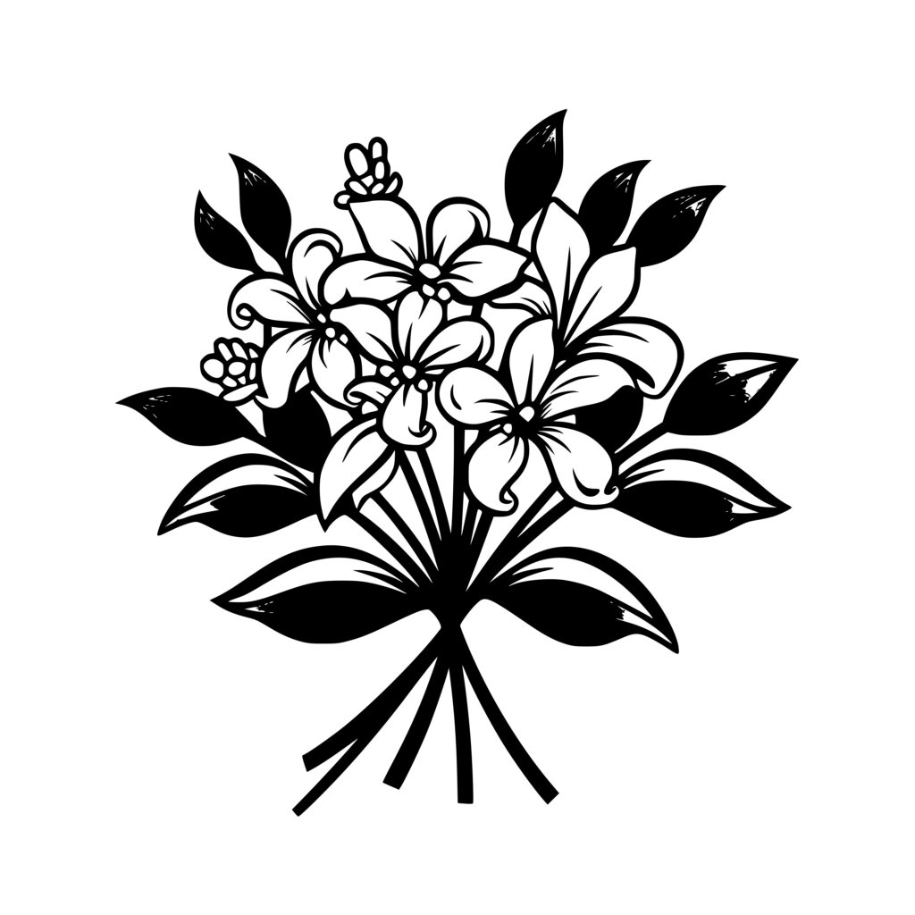 Honeysuckle Bouquet SVG Image for Cricut, Silhouette, and Laser Machines