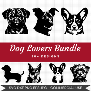 Dog Lovers Bundle – 12 Instant Download Svg Images
