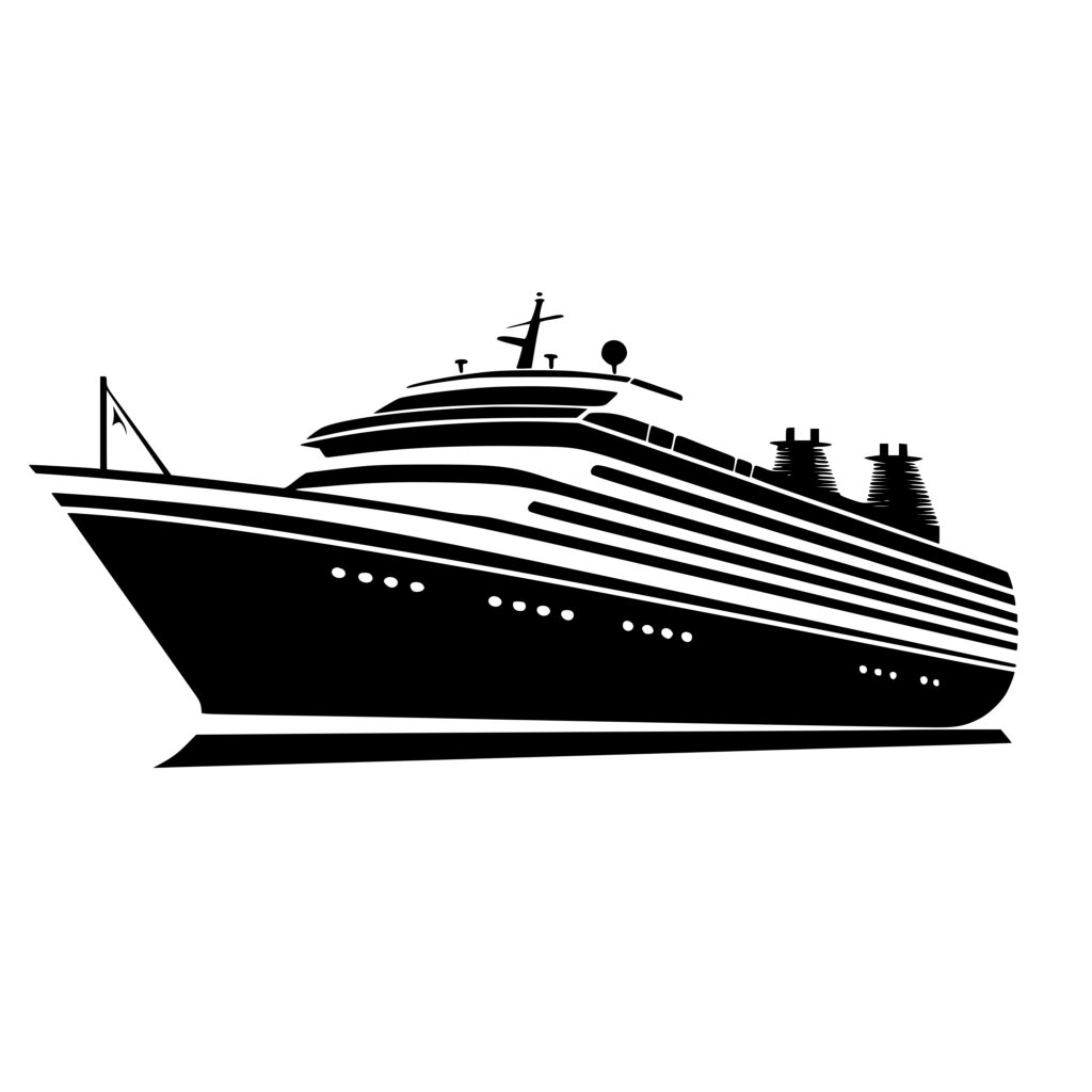 Cruise Ship at Sea SVG File for Cricut, Silhouette, Laser Machines