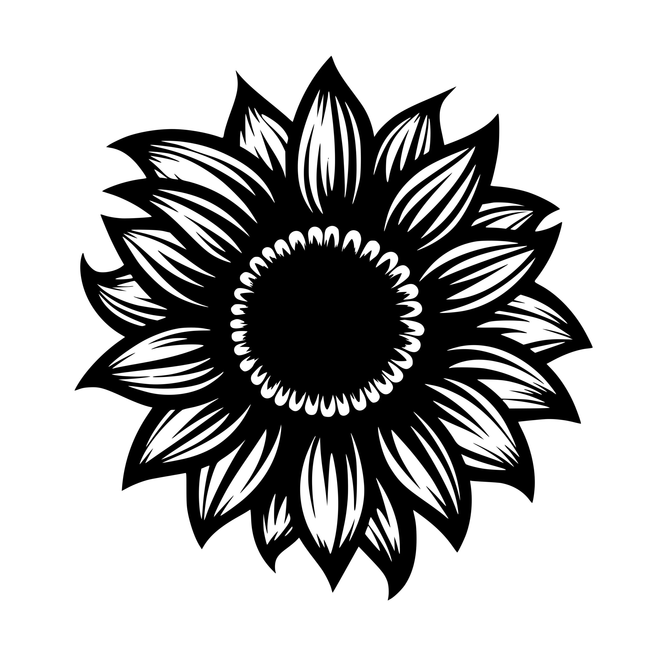 Instant Download Sunflower SVG/PNG/DXF for Cricut, Silhouette, Laser ...