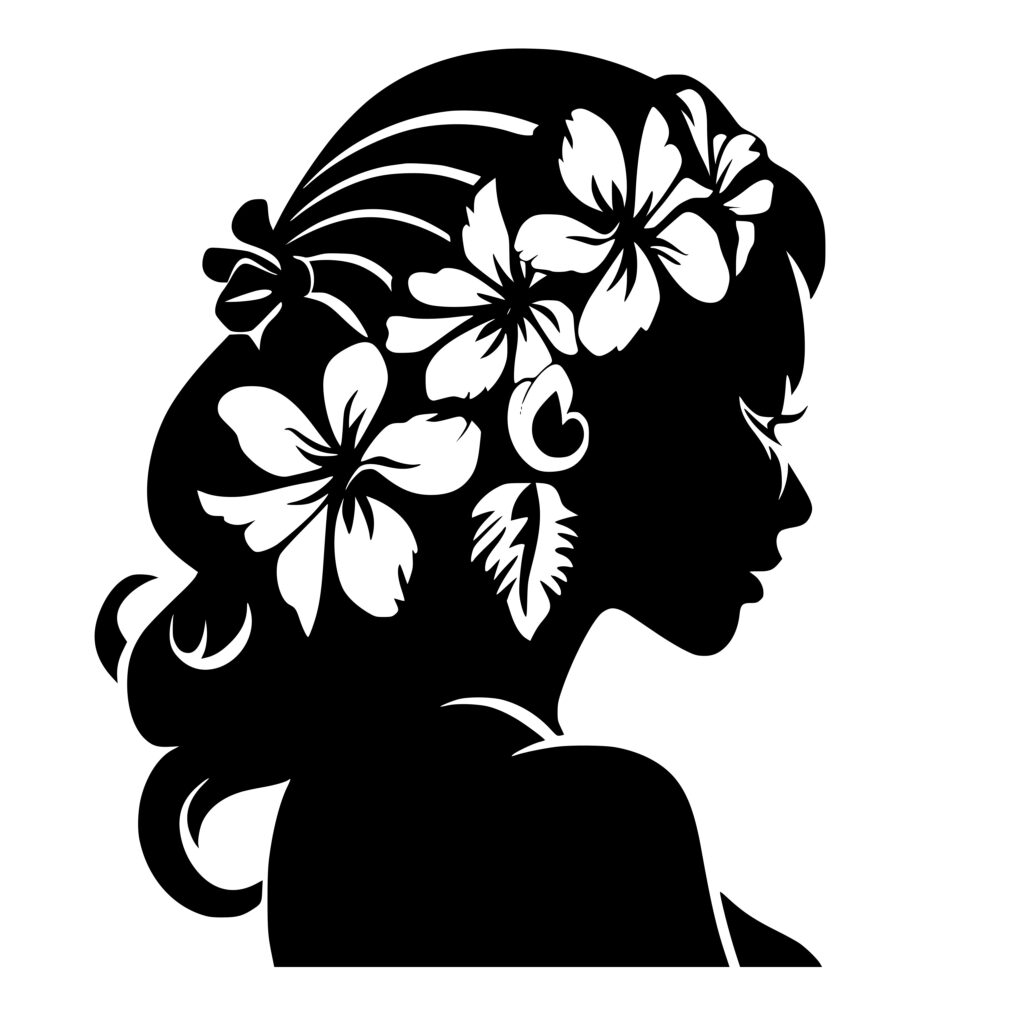 Instant Download Woman with Floral Crown SVG/PNG for Cricut, Silhouette