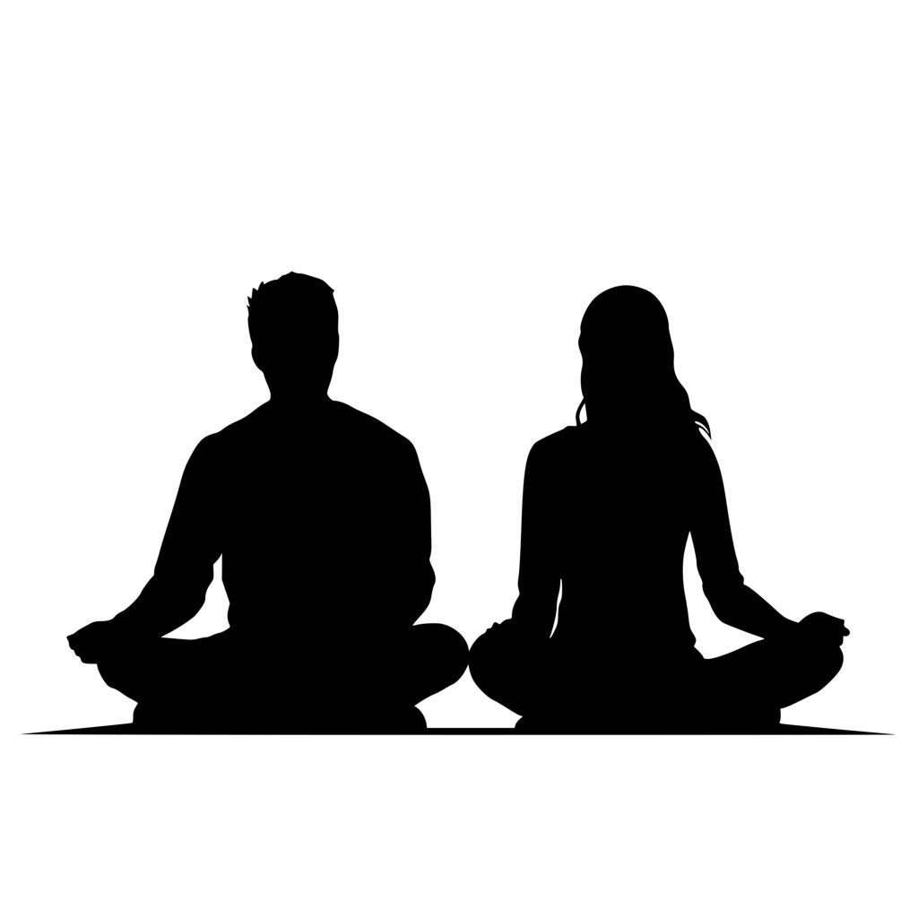 Download Meditating Couple SVG Image for Cricut, Silhouette, Laser