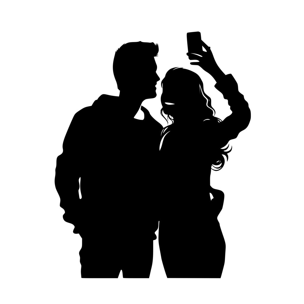 Instant Download Svg Image Selfie Taking Couple For Cricut Silhouette And Laser Machines