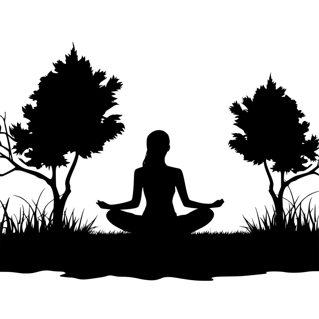 Meditating Woman in Grass - SVG File for Cricut & Silhouette