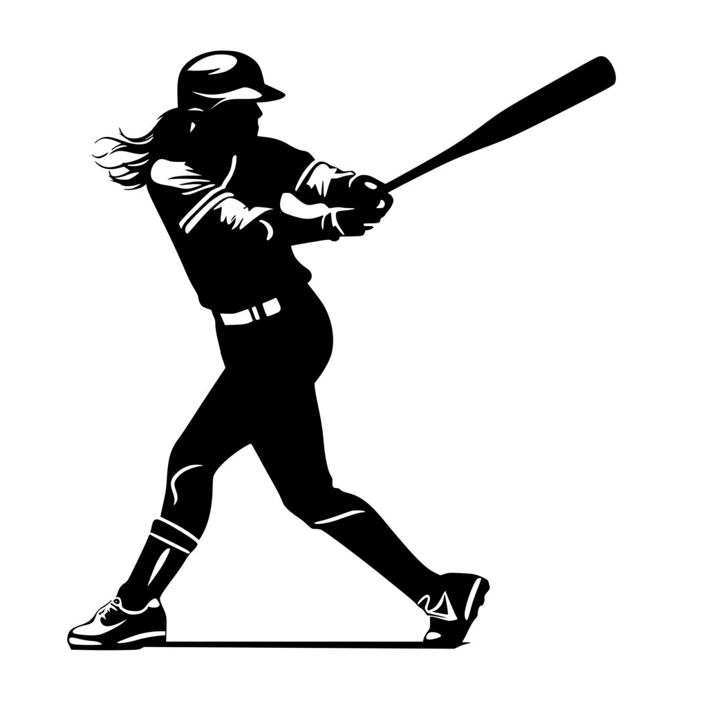 Instant Download Image: Girl at Bat SVG for Cricut, Silhouette, and ...