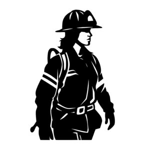 Woman Firefighter in Uniform