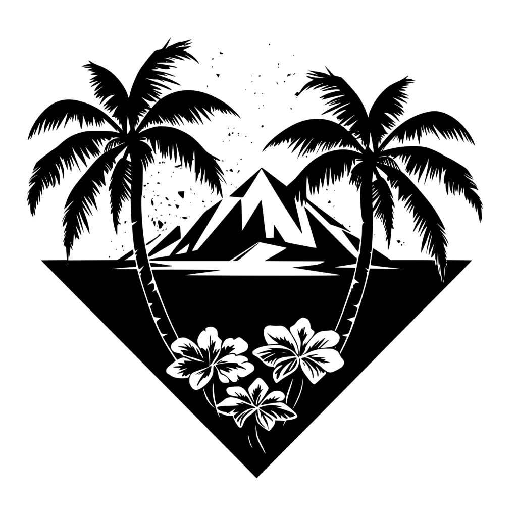 Scenic Island View SVG Image for Cricut, Silhouette, Laser Machines