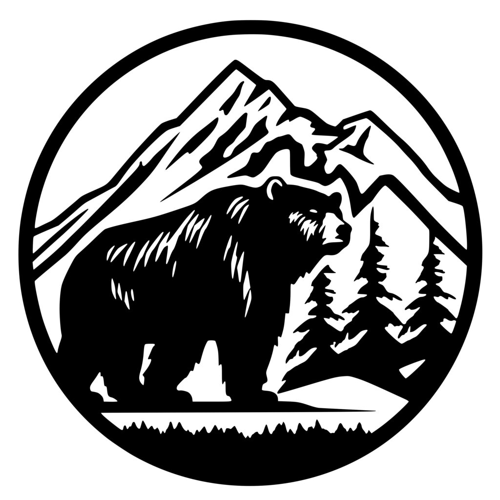 Nature Black Bear SVG File for Cricut, Silhouette, Laser Machines