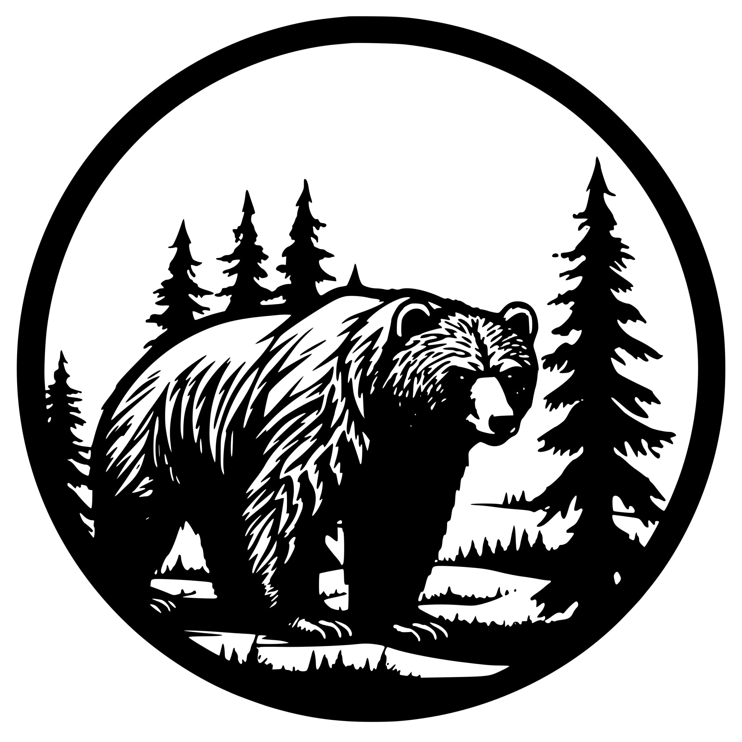 Forest Dwelling Bear: SVG File for Cricut, Silhouette, Laser Machines