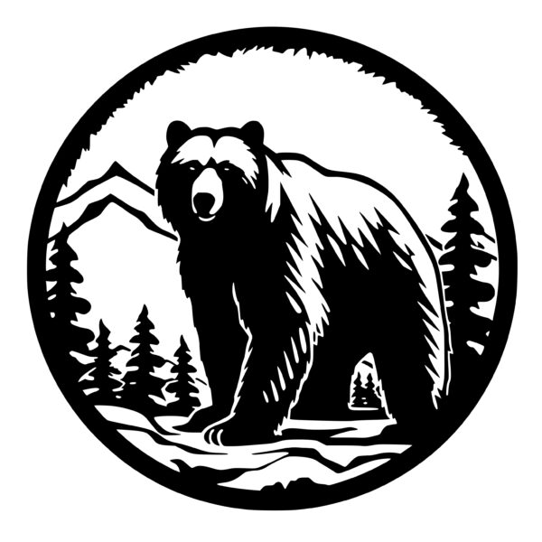Wild Forest Bear SVG Image for Cricut, Silhouette, and Laser Machines