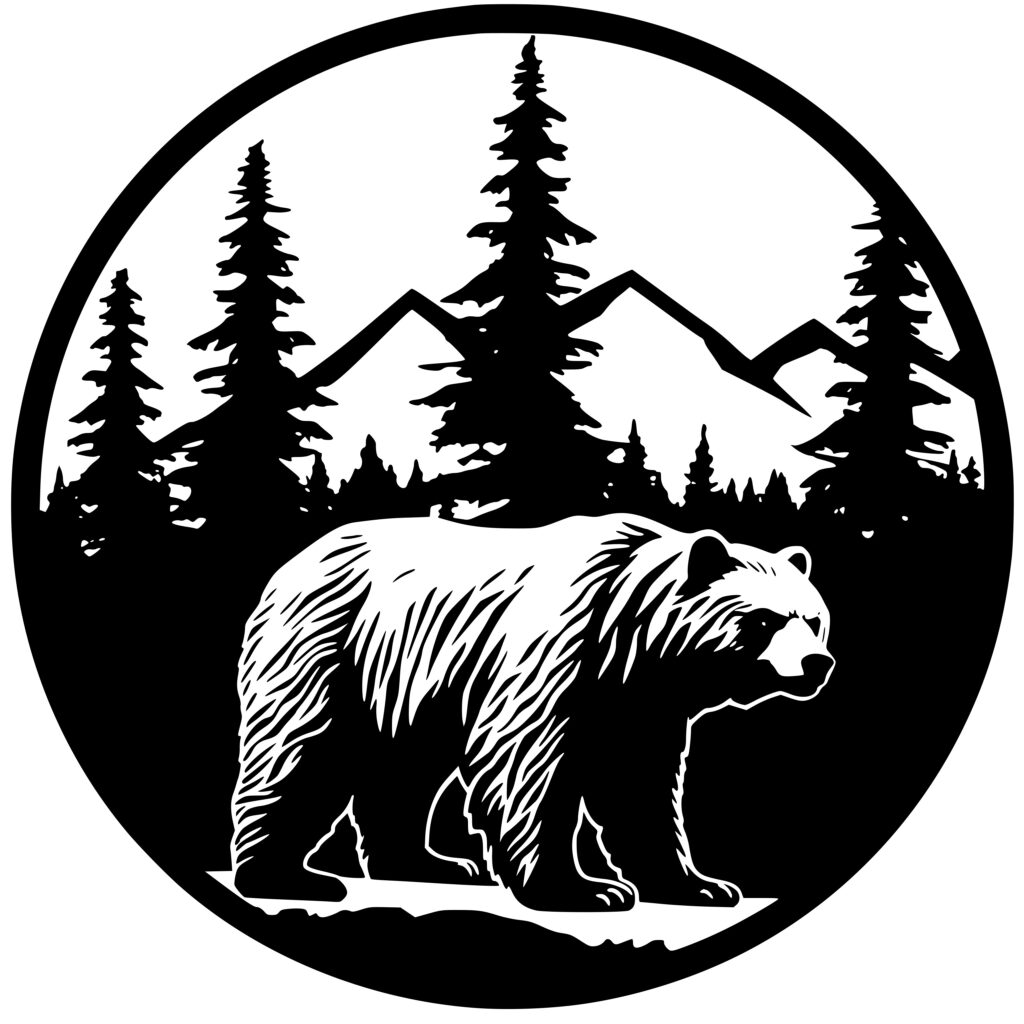 Closeup Mountain Bear SVG File for Cricut, Silhouette, Laser Machines