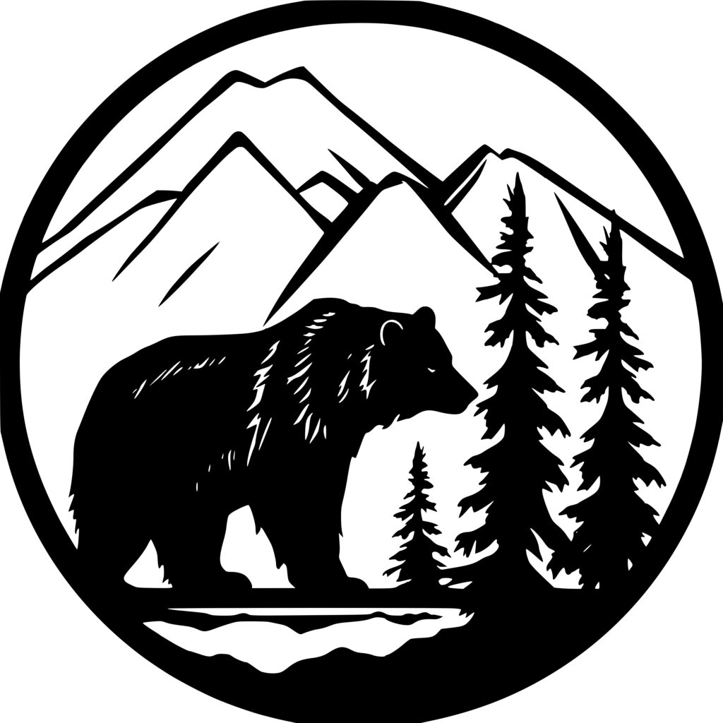 Bear Among Peaks: Instant Download SVG, PNG, DXF for Cricut, Silhouette ...