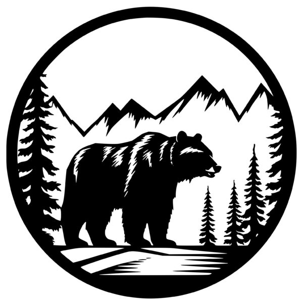 Mountain Grizzly: SVG, PNG, DXF Instant Download for Cricut, Silhouette ...