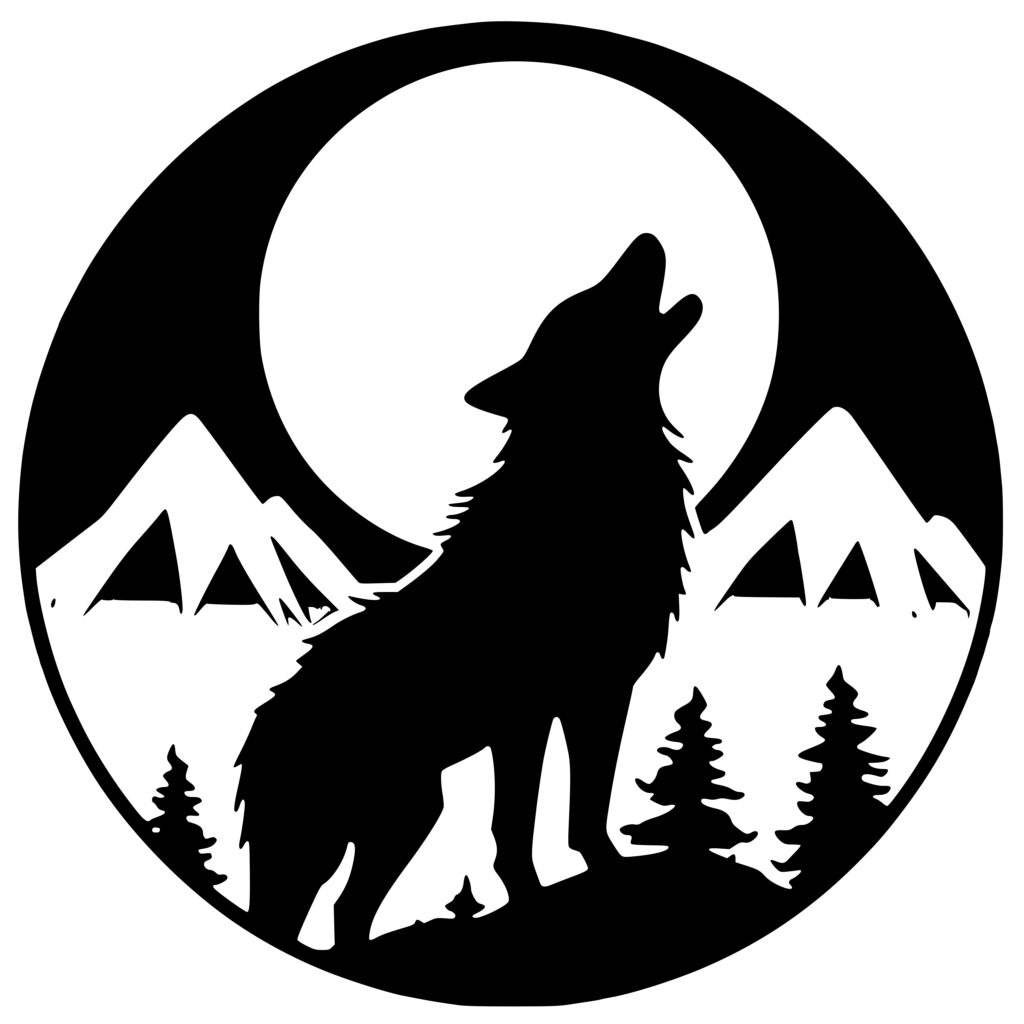 Moonlit Howling Wolf: SVG, PNG, DXF Image for Cricut, Silhouette, Laser ...