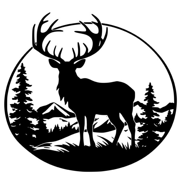 Stag in Meadow SVG File: Instant Download for Cricut, Silhouette, Laser ...