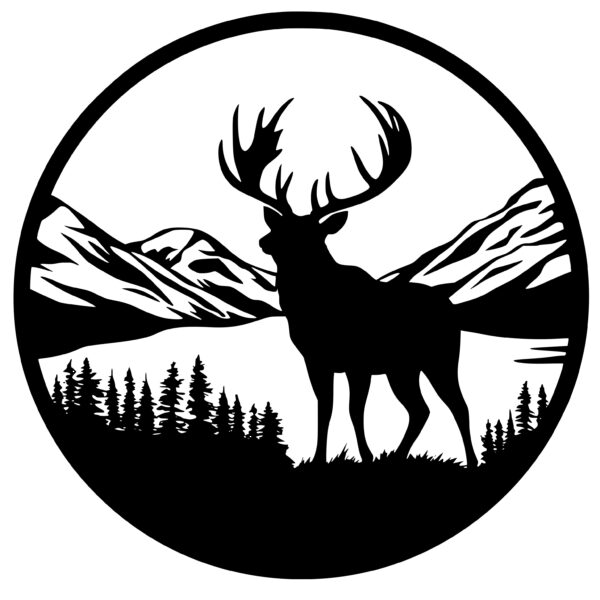 Grazing Valley Elk Instant Download Image: SVG, PNG, DXF Files