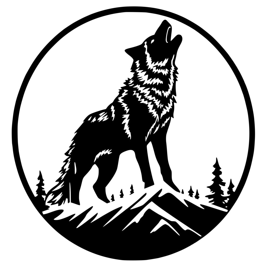 Mountain Wolf Howling SVG Image for Cricut, Silhouette, Laser Machines