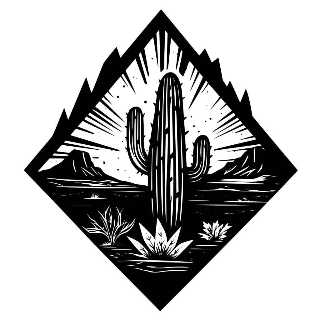 Cactus Canyon Landscape SVG File for Cricut, Silhouette, Laser Machines