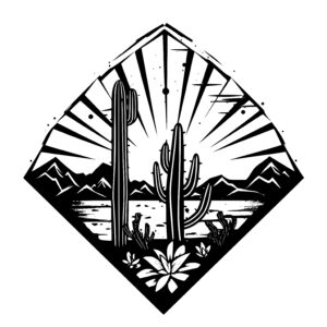 Lizard Cactus Desert Cut Out Black PNG & SVG Design For T-Shirts