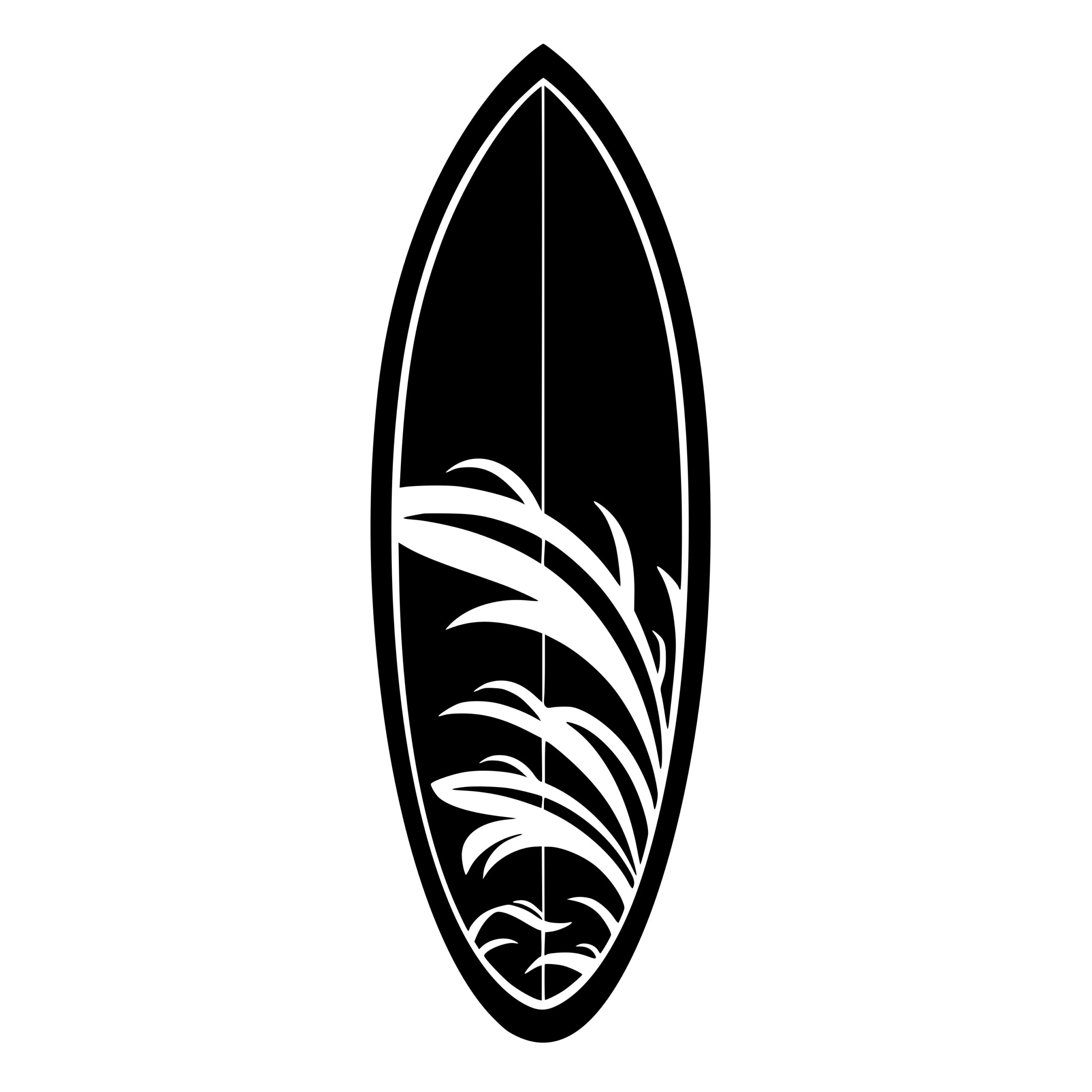 Abstract Surfboard SVG File for Cricut, Silhouette, Laser Machines