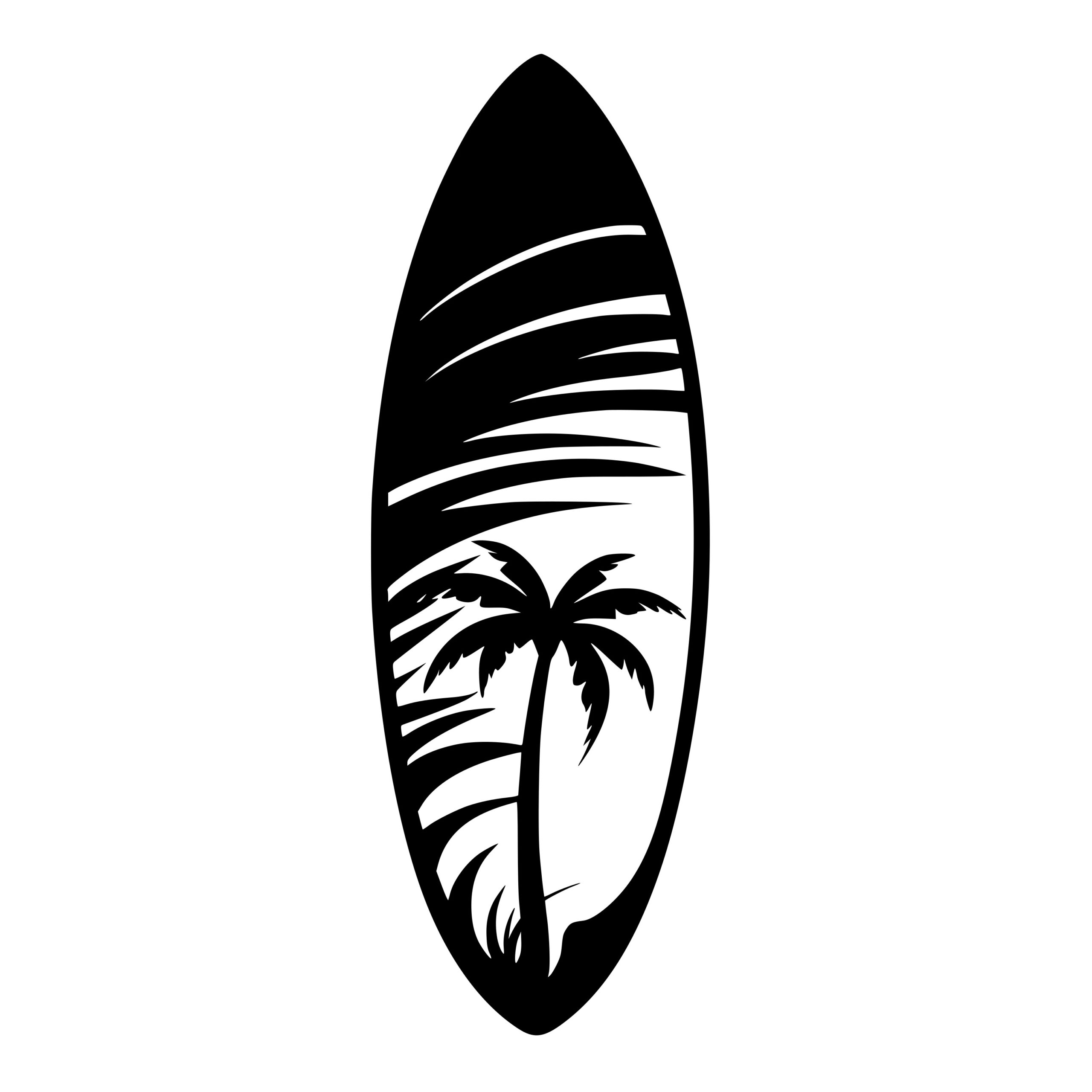 Palm Tree Surfboard SVG File for Cricut, Silhouette, Laser Machines