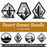 Desert Scenes Bundle – 15 Instant Download Svg Images