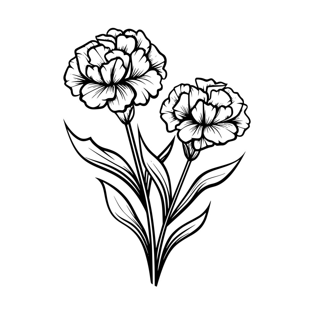 Carnation Cluster SVG Image: Perfect for Cricut, Silhouette, and Laser ...