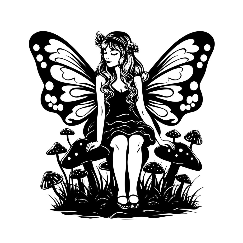 Sitting Fairy SVG Image for Cricut, Silhouette, Laser Machines