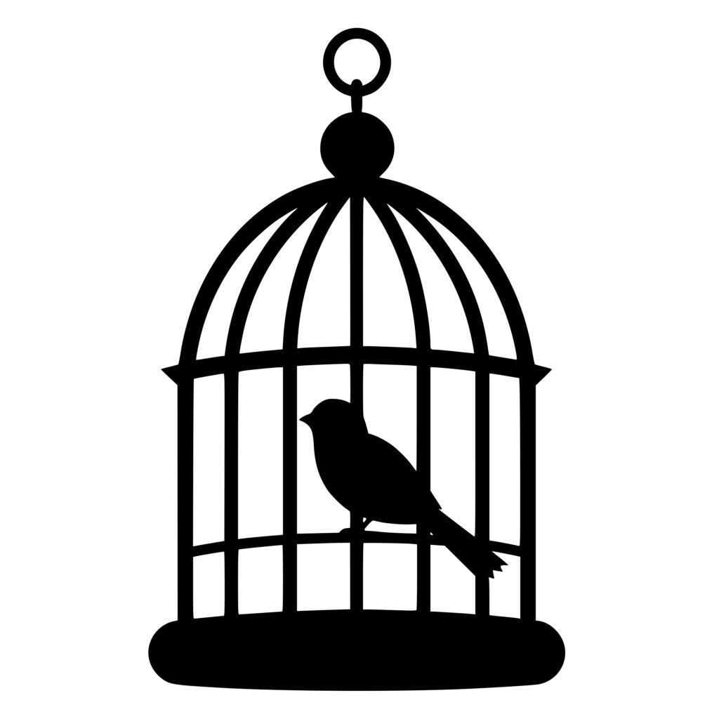 Instant Download Image: Caged Bird SVG, PNG, DXF for Cricut, Silhouette