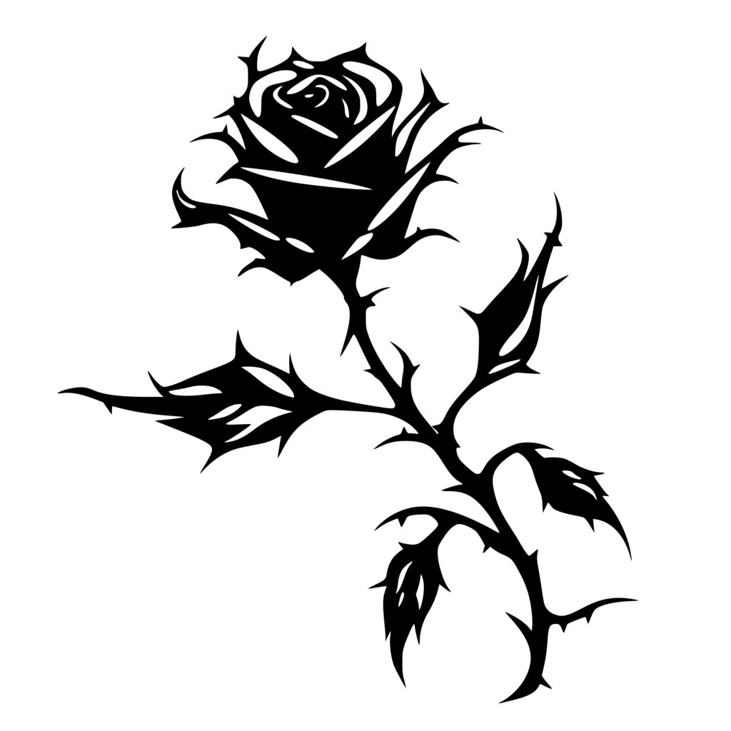 Botanical Rose SVG File for Cricut, Silhouette, Laser Machines