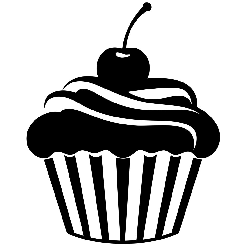 Cherry-topped Cupcake SVG File for Cricut, Silhouette, Laser Machines