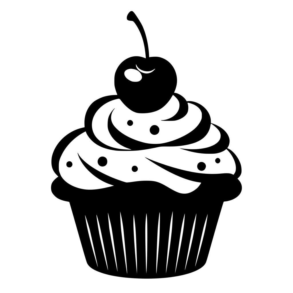 Cherry-topped Cupcake SVG Image for Cricut, Silhouette, Laser Machines