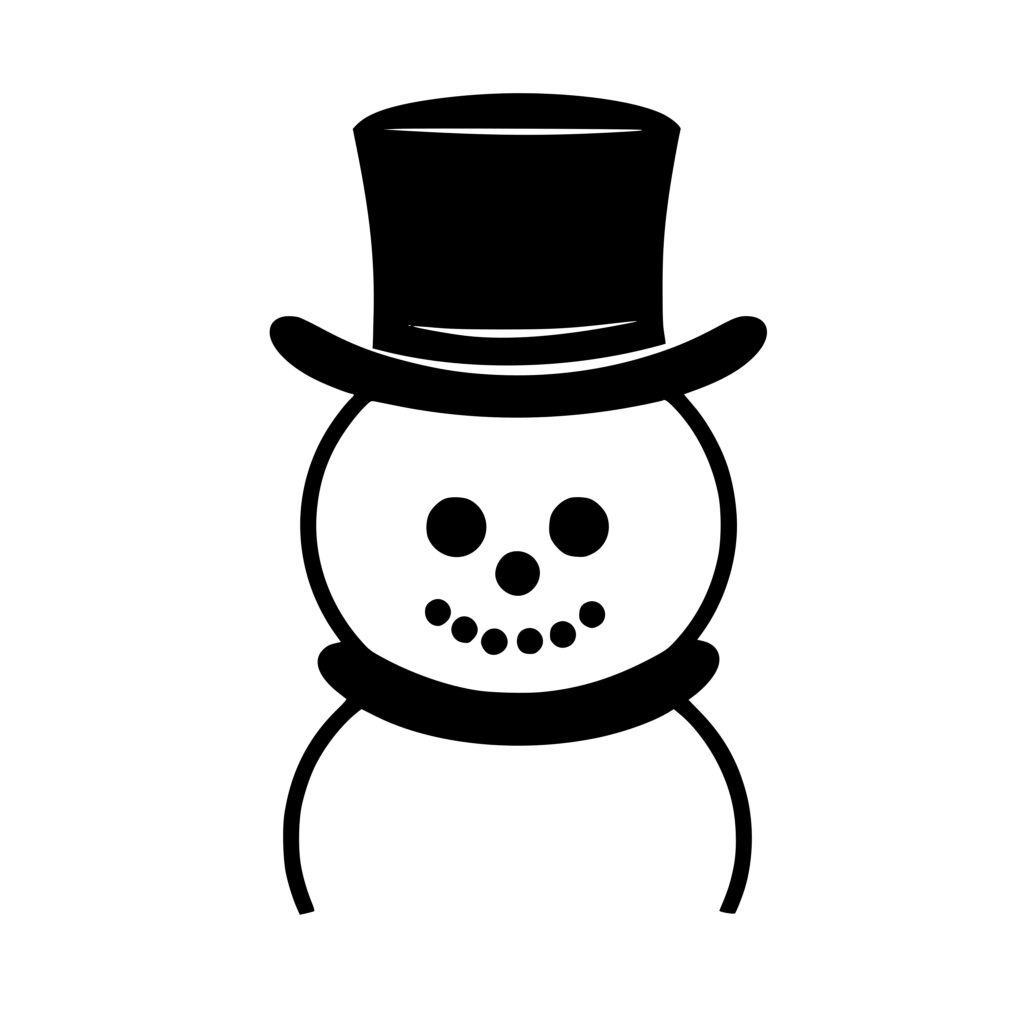 Instant Download SVG: Top Hat Snowman for Cricut and Silhouette