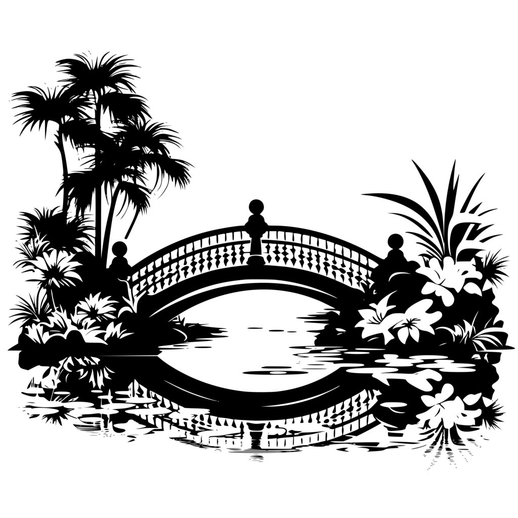 Orchid Bridge Oasis: SVG Image for Cricut, Silhouette, Laser Machines