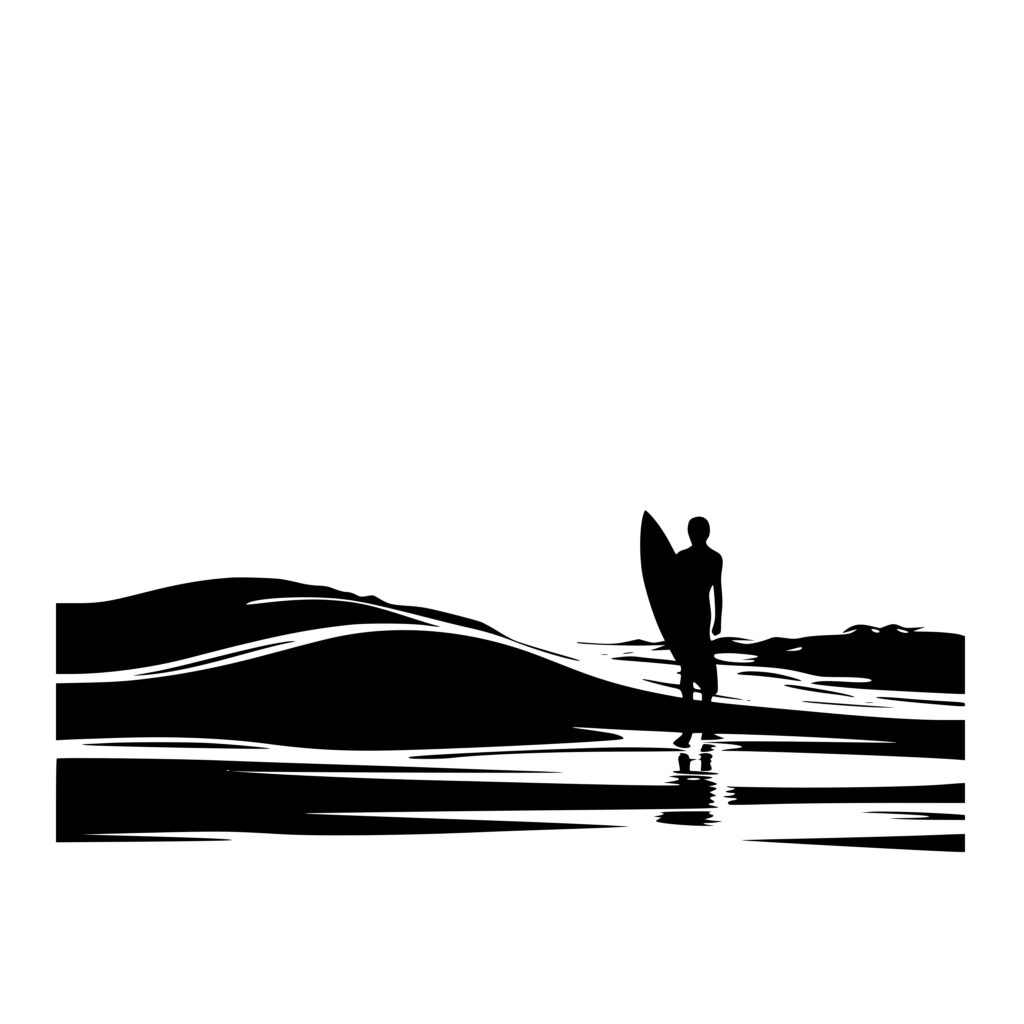 Instant Download Beach Surfer SVG File For Cricut Silhouette Laser