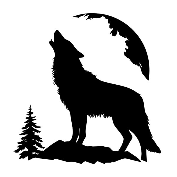 Lunar Wolf Instant Download Image for Cricut, Silhouette, Laser Machines
