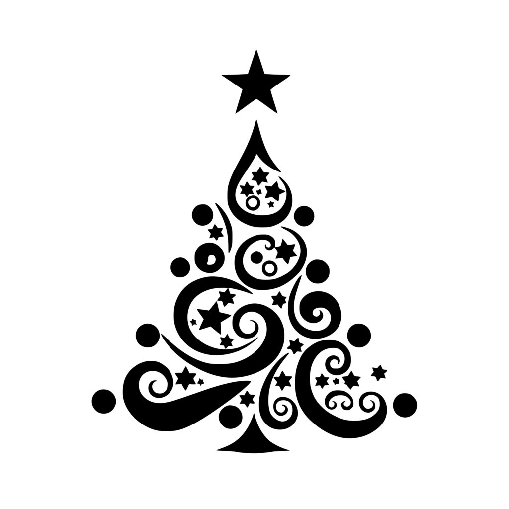 Abstract Festive Tree SVG File for Cricut, Silhouette, Laser Machines