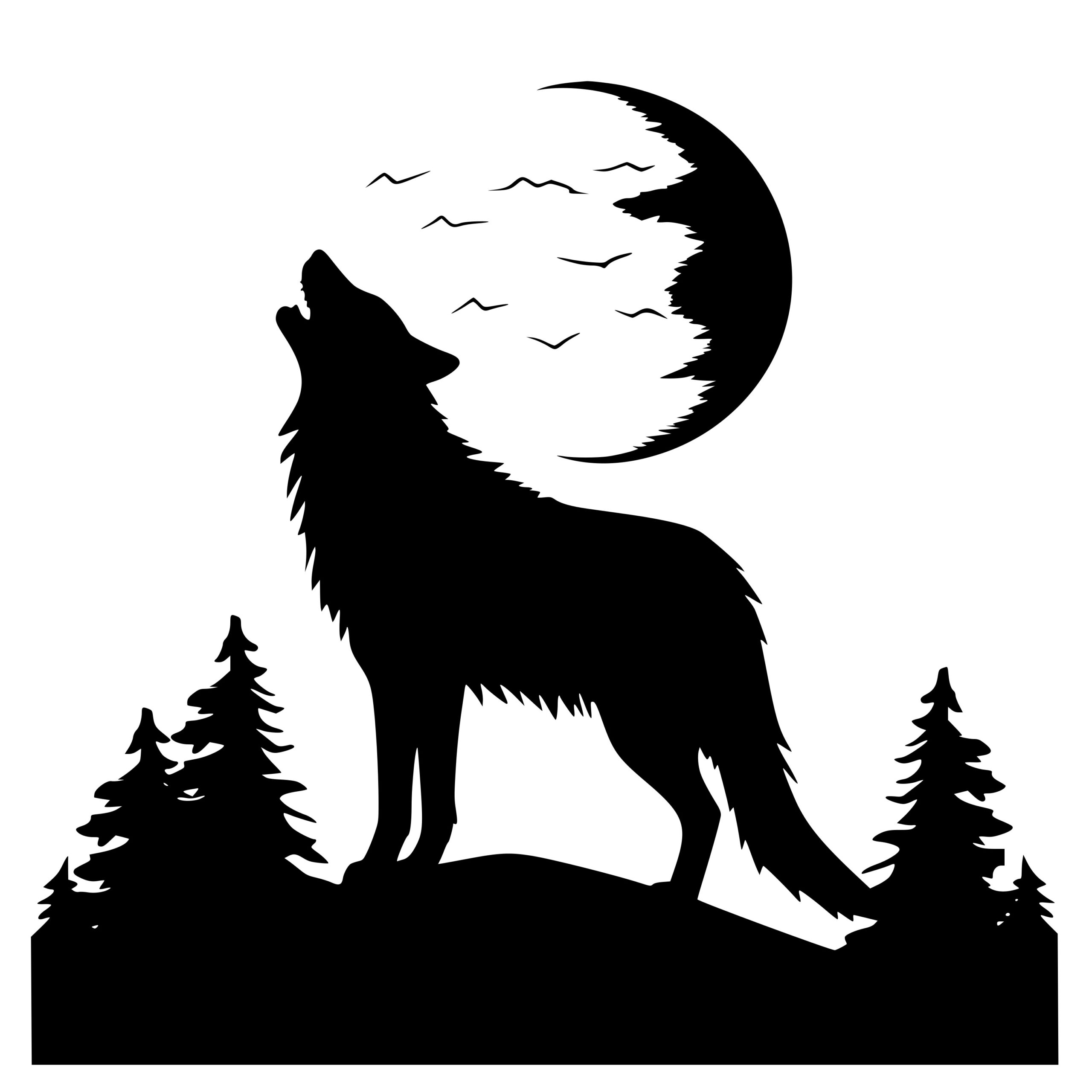 Moonlit Howl: SVG File for Cricut, Silhouette, Laser Machines