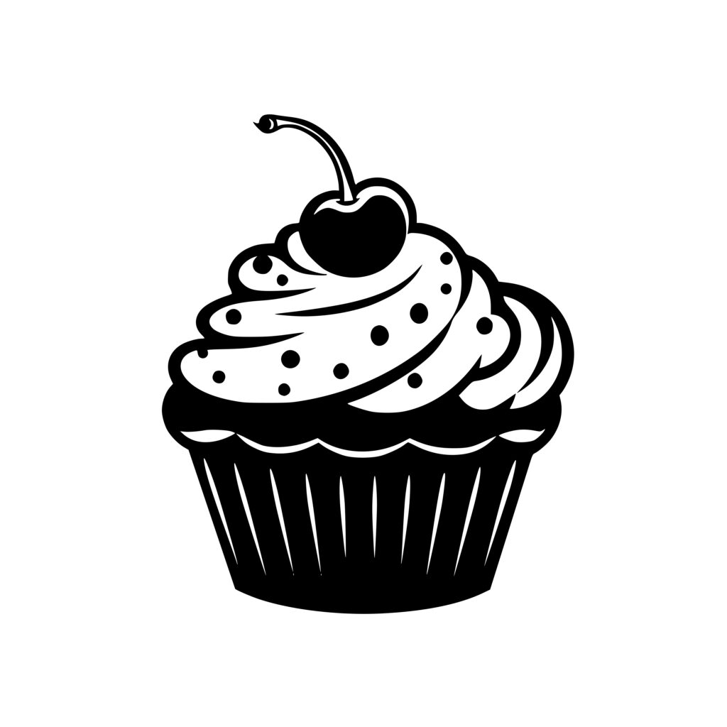 Cherry-topped Cupcake SVG File for Cricut, Silhouette, Laser Machines