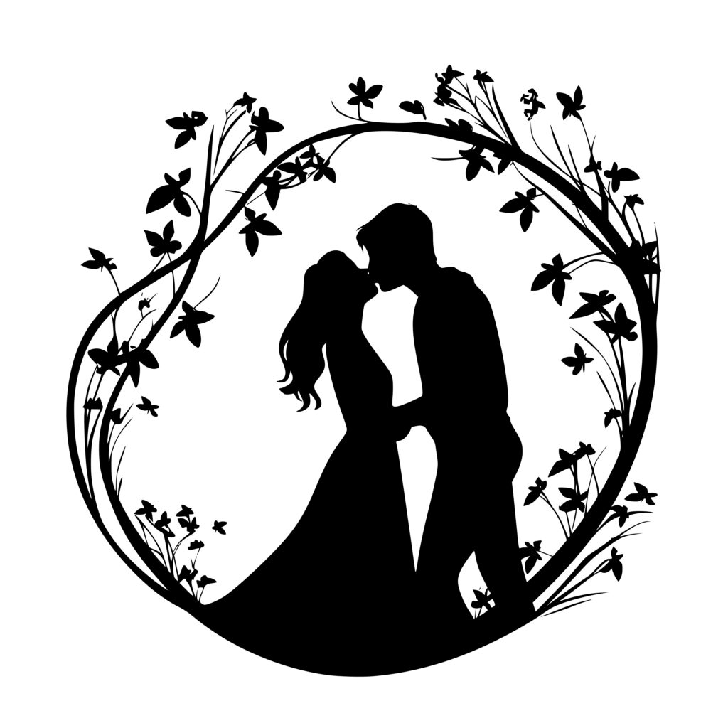 Romantic Kiss SVG for Cricut, Silhouette, and Laser Machines