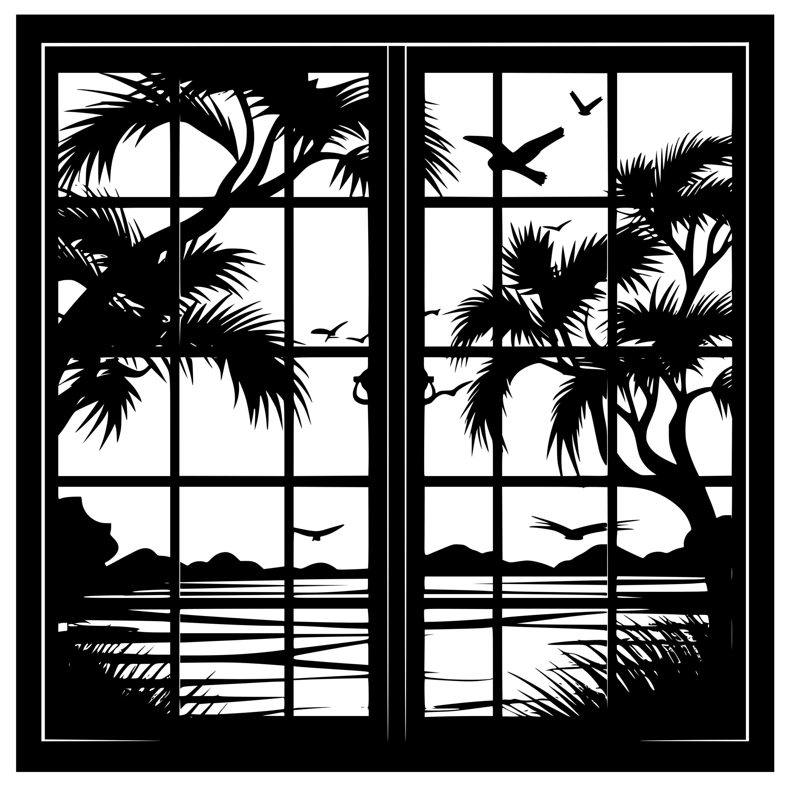 Tropical Window View SVG File: Instant Download for Cricut, Silhouette ...