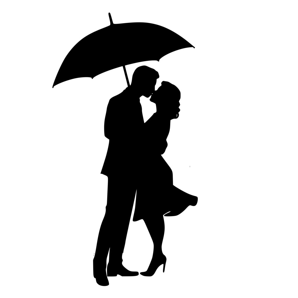 Umbrella Kiss SVG File for Cricut, Silhouette, Laser Machines