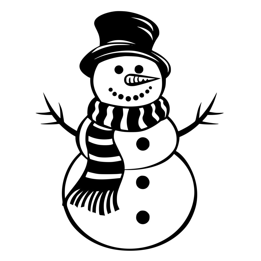 Traditional Snowman SVG/PNG/DXF Download for Cricut, Silhouette, Laser ...